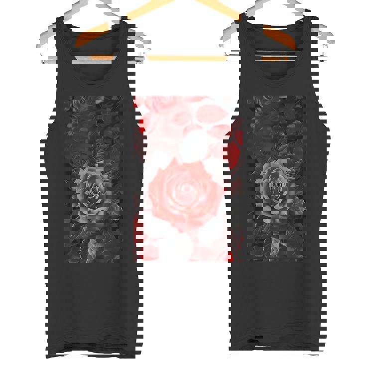 ロマンティックローズ レッド 美的 ゴシックローズ タンクトップ