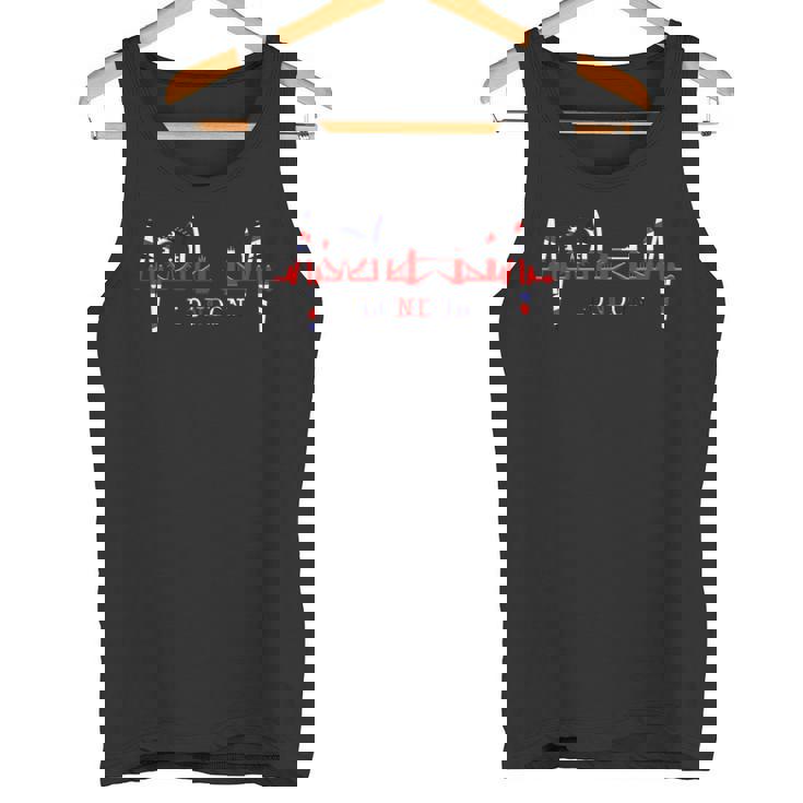 ロンドンのスカイラインハートビートフラッグハート アイラブロンドンi Love London タンクトップ