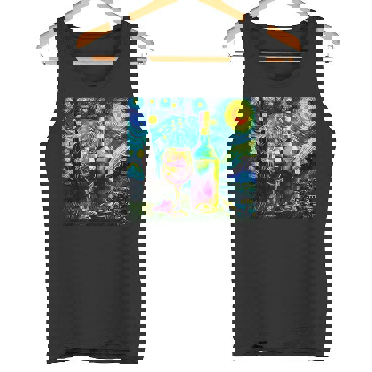 ワイン 酒 面白いtシャツ ゴッホ 星月夜 飲み おもしろ 飲み会 のんべえ メンズ 居酒屋 ネタ タンクトップ