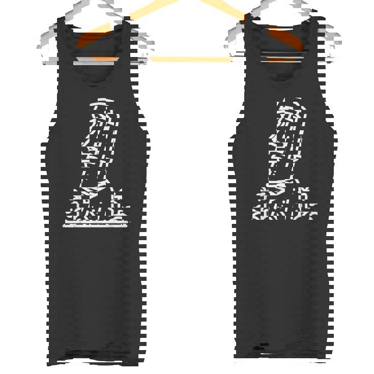 ワンラインアート モアイ像 タンクトップ