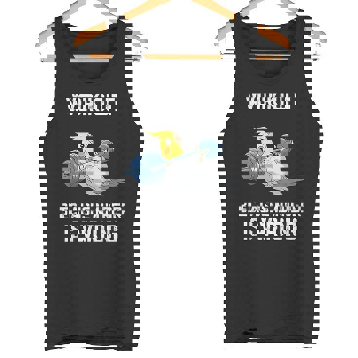 ワークアウト Because Murder Is Wrong 面白いオウム オカメインコ 鳥 タンクトップ