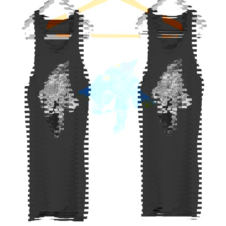 ヴィンセント・ヴァン・ゴッホ作 星月夜狼 有名な絵画 タンクトップ