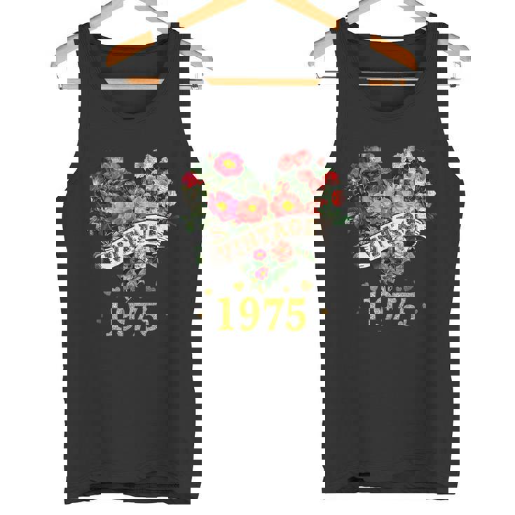 ヴィンテージ 1975年 楽しい かわいい 花柄 花 ラブハート 49歳の誕生日 タンクトップ