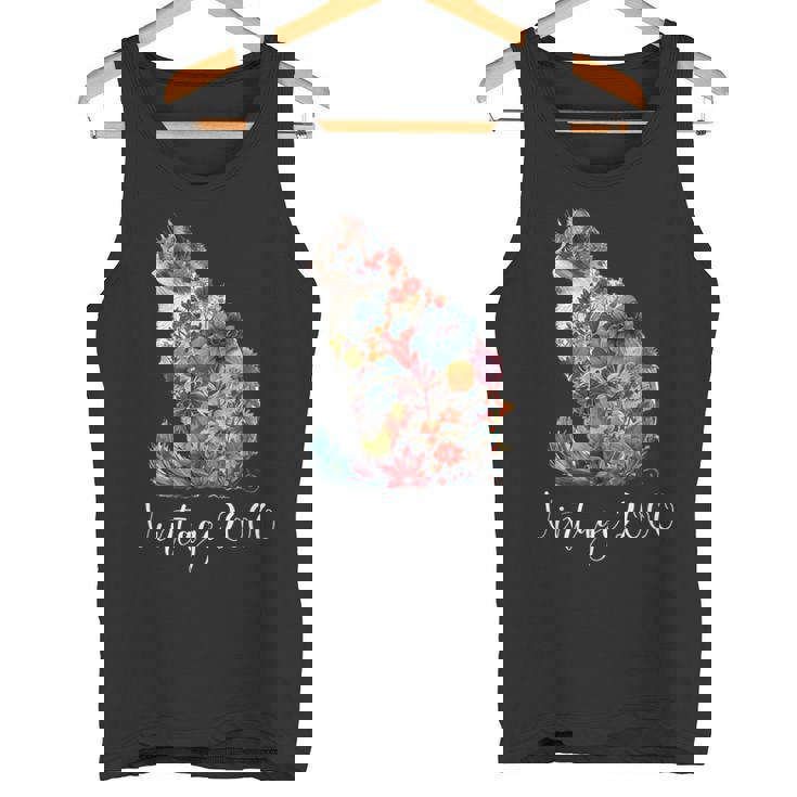 ヴィンテージ 2000 花柄 花 猫好き 24時間 誕生日 タンクトップ