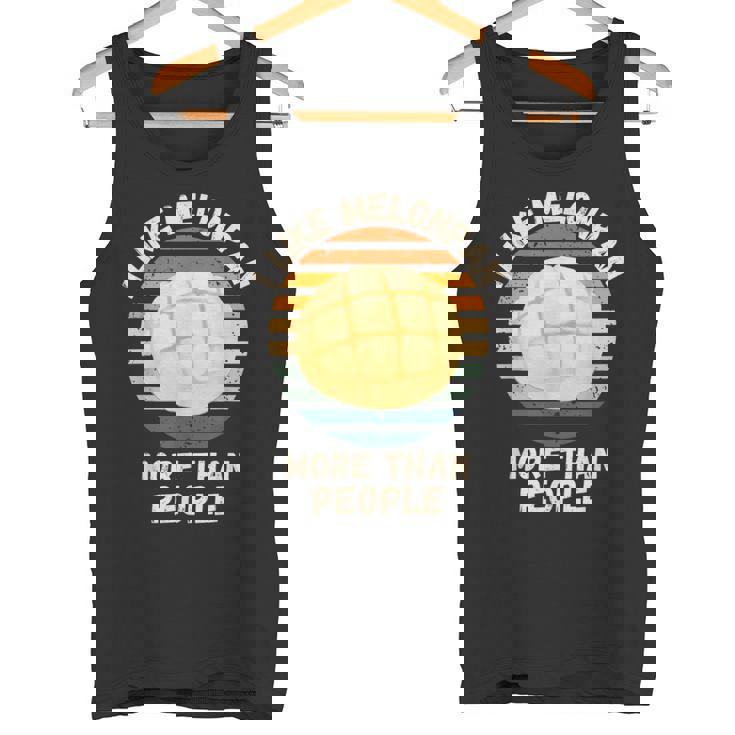 ヴィンテージ I Like Melonpan More Than People レトロ メロンパン タンクトップ