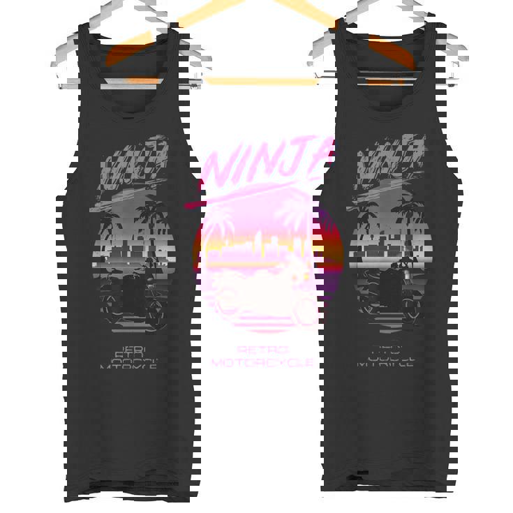 ヴィンテージ Ninja スポーツバイク スーパースポーツ 80S 映画 シンセウェーブ マイアミ バイス シティー タンクトップ