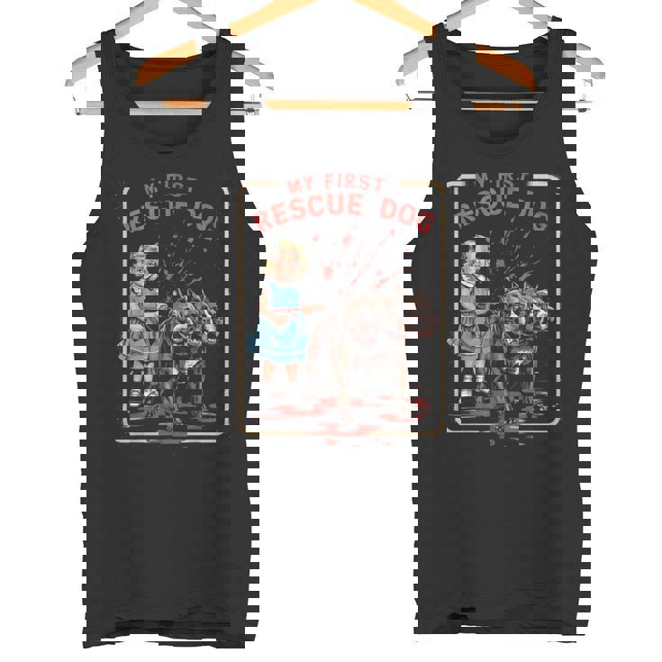 ヴィンテージ ホラー 映画 恋人 レトロ ハロウィン シャツ レスキュー 犬 タンクトップ