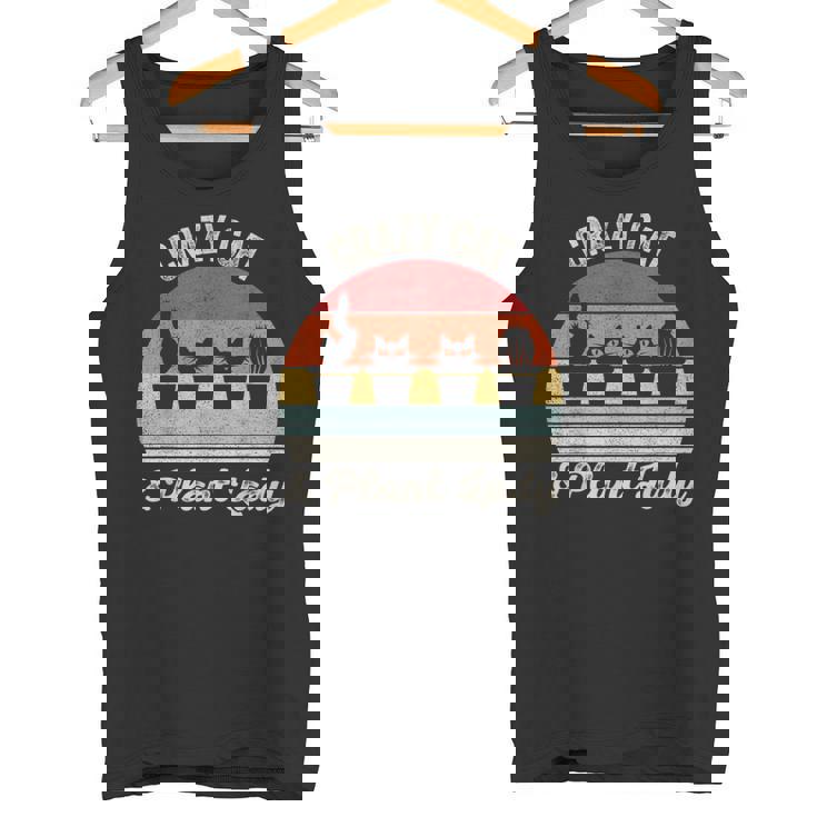 ヴィンテージ レトロ クレイジー キャット & プラント レディ サボテン 多肉植物 ママ タンクトップ