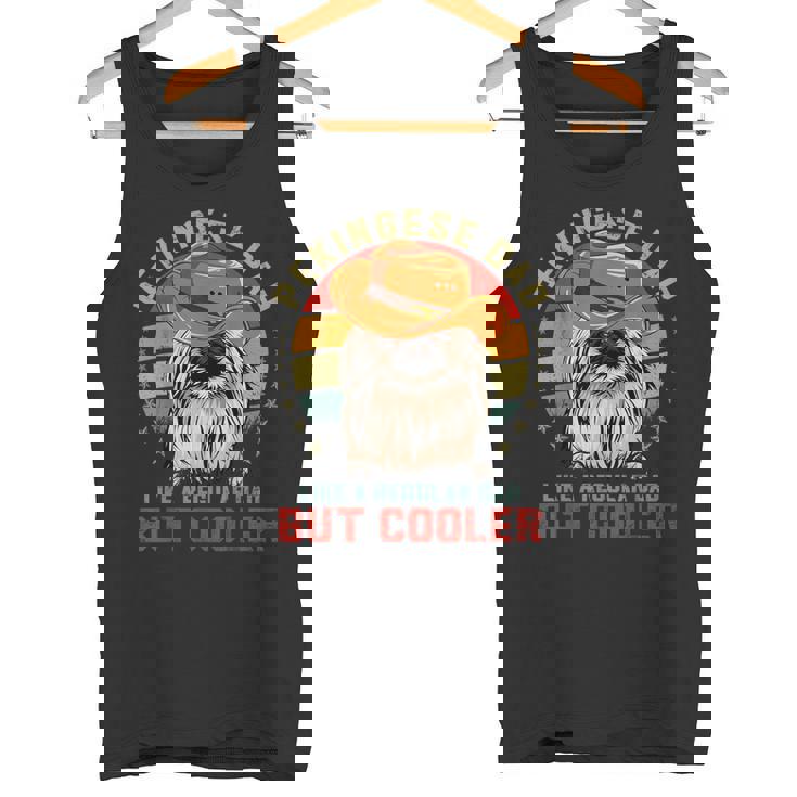 ヴィンテージ レトロ ペキニーズパパ Like Regular Dad But Cooler タンクトップ