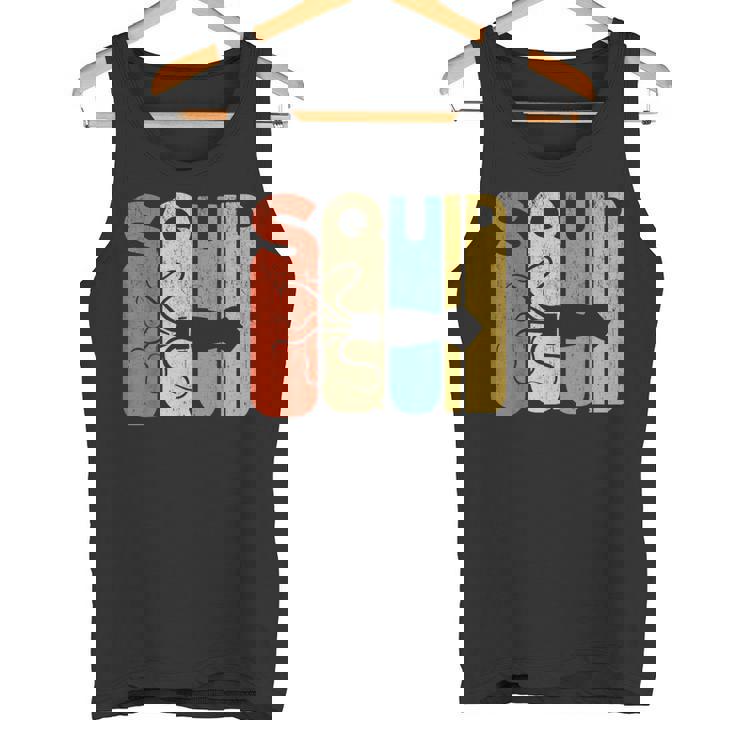 ヴィンテージスタイル イカシルエット 面白いイカシャツ タンクトップ