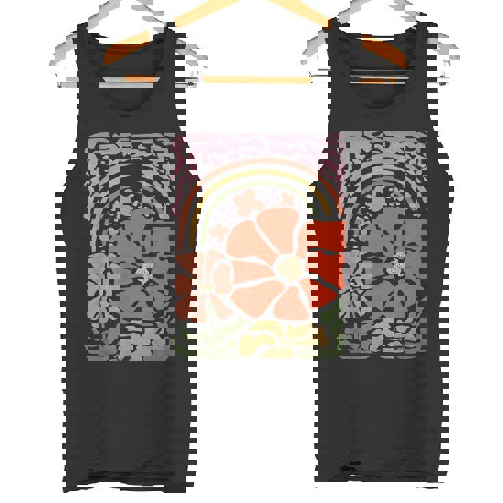 ヴィンテージフラワーレトロルックナチュラルヒッピーバイブ。 タンクトップ