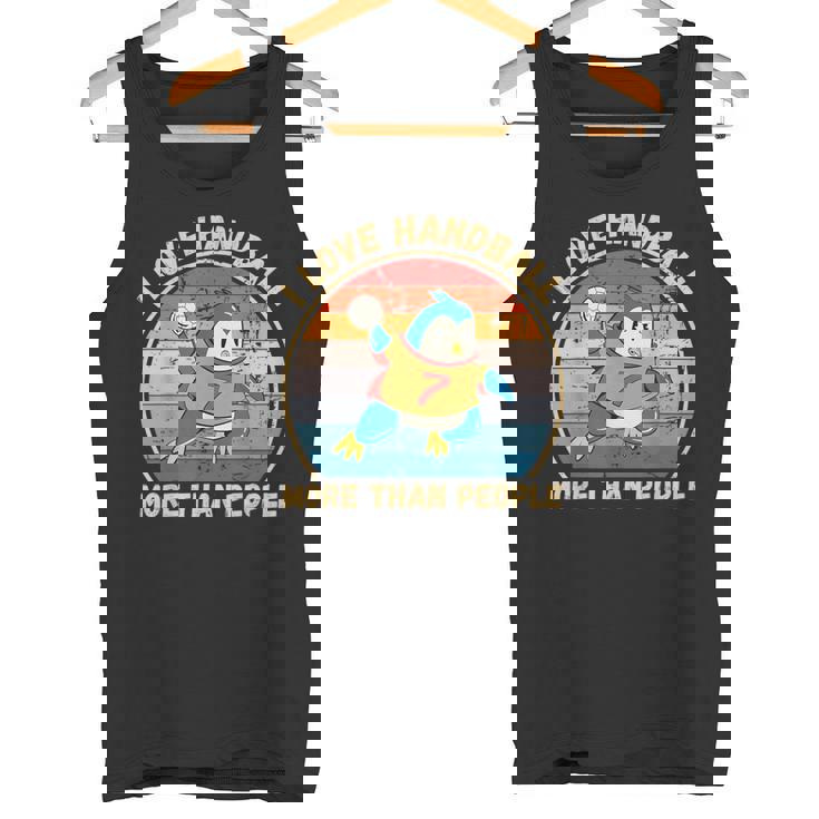 ヴィンテージペンギン I Love Handball More Than People タンクトップ