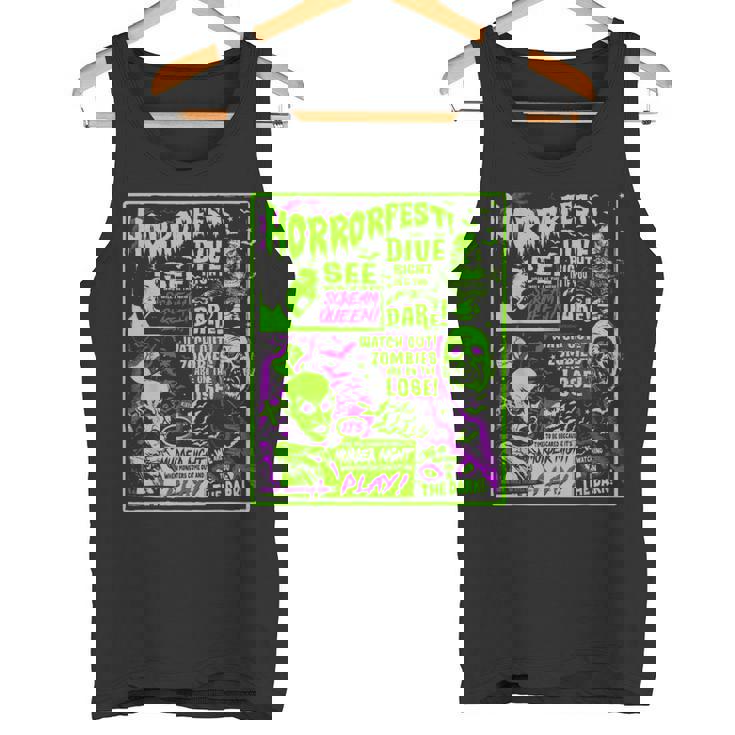 ヴィンテージホラーフェス ハロウィン映画ポスター オールドタイムホラー タンクトップ