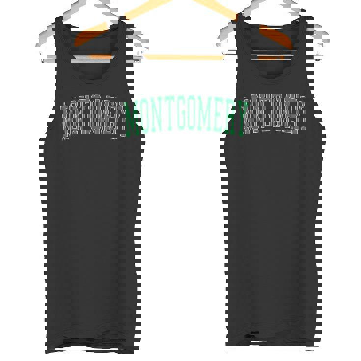 ヴィンテージモンゴメリーilアンティーク調グリーンバーシティスタイル タンクトップ