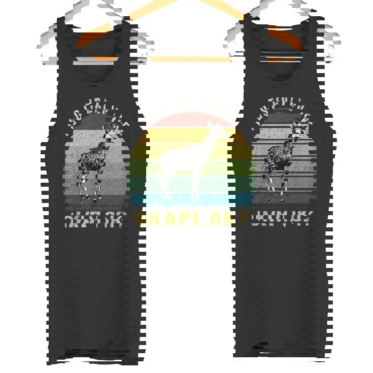 ヴィンテージレトロオカピ動物tシャツ I Just Really Like Okapi Ok タンクトップ