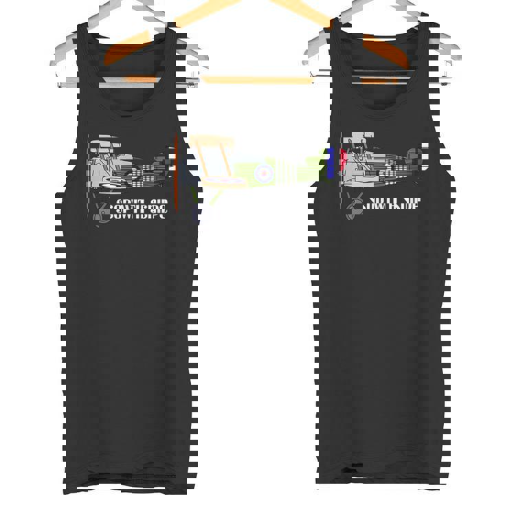 ヴィンテージ複葉機第一次世界大戦イギリス空軍ソッピーススナイプ タンクトップ