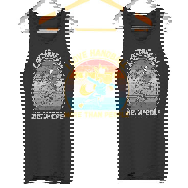 ヴィンテージ馬 I Love Handball More Than People タンクトップ