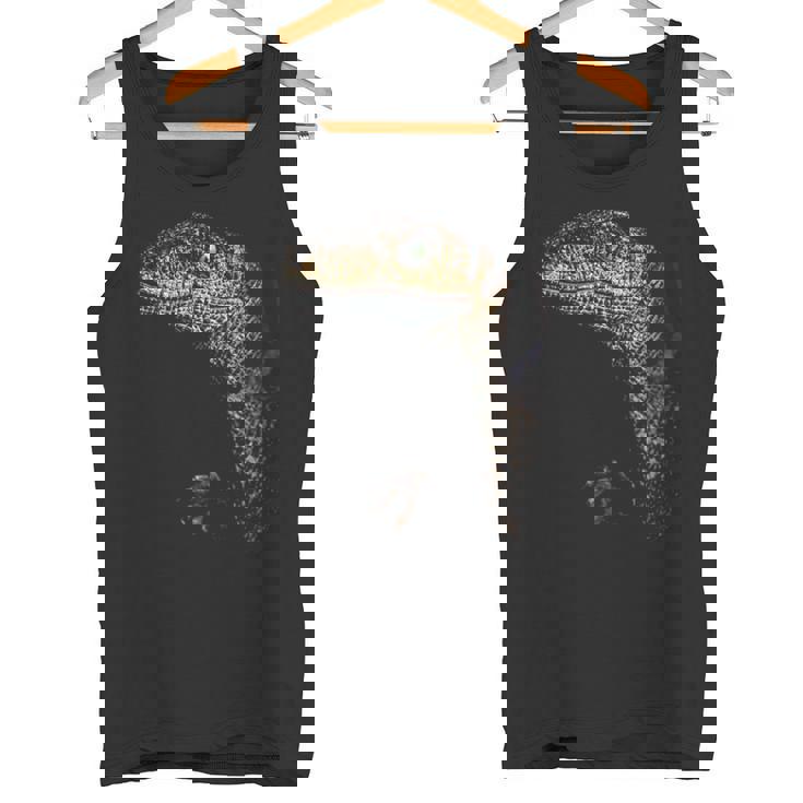 ヴェロキラプトル恐竜狩りリアルなグラフィックデザイン タンクトップ