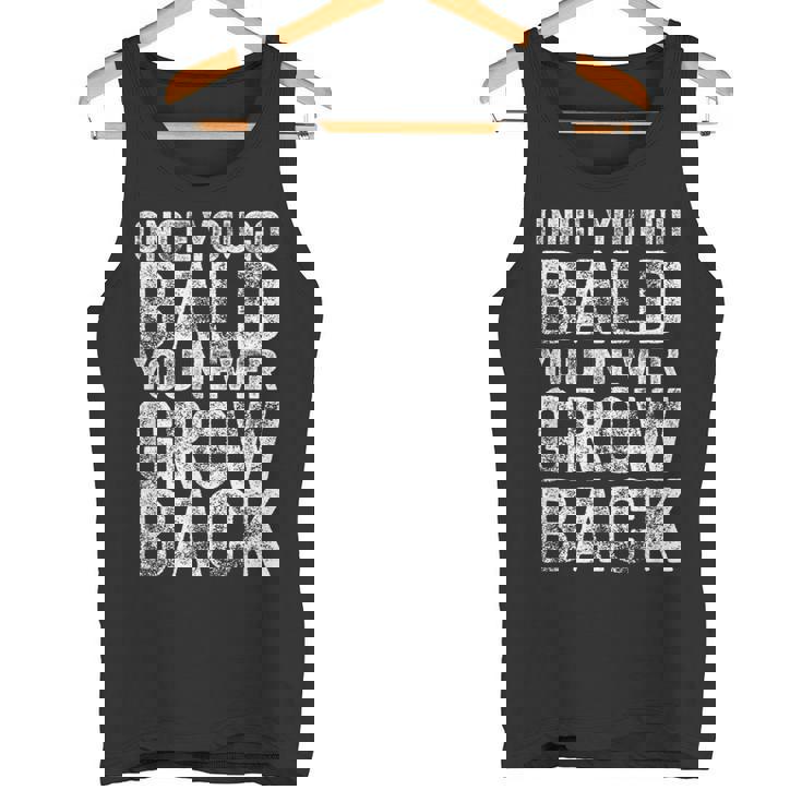 一度ハゲたらまた成長する、面白いハゲメンズ無毛デザイン タンクトップ