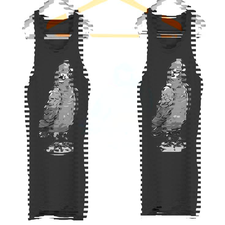 不機嫌そうなピジョン I カートゥーンピジョン タンクトップ