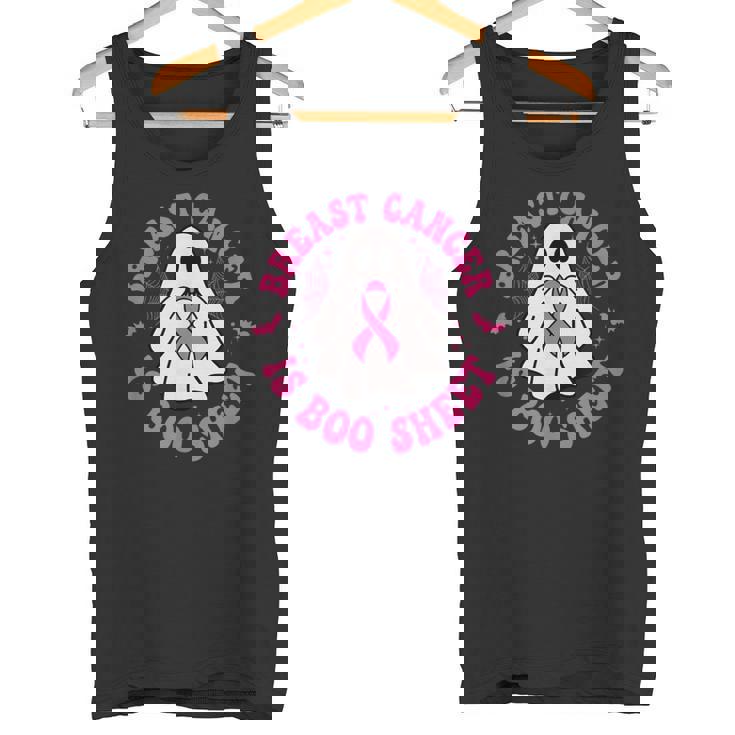 乳がんはブーシート ゴースト ピンクリボン ハロウィン タンクトップ