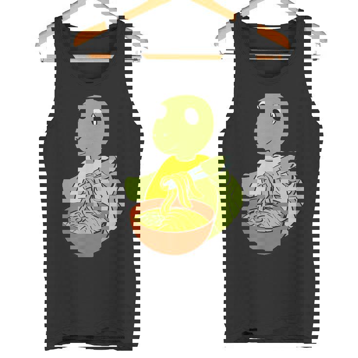 亀がラーメンを食べる 和食 タンクトップ