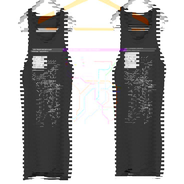 京都日本地下鉄鉄道おみやげ路線図 タンクトップ