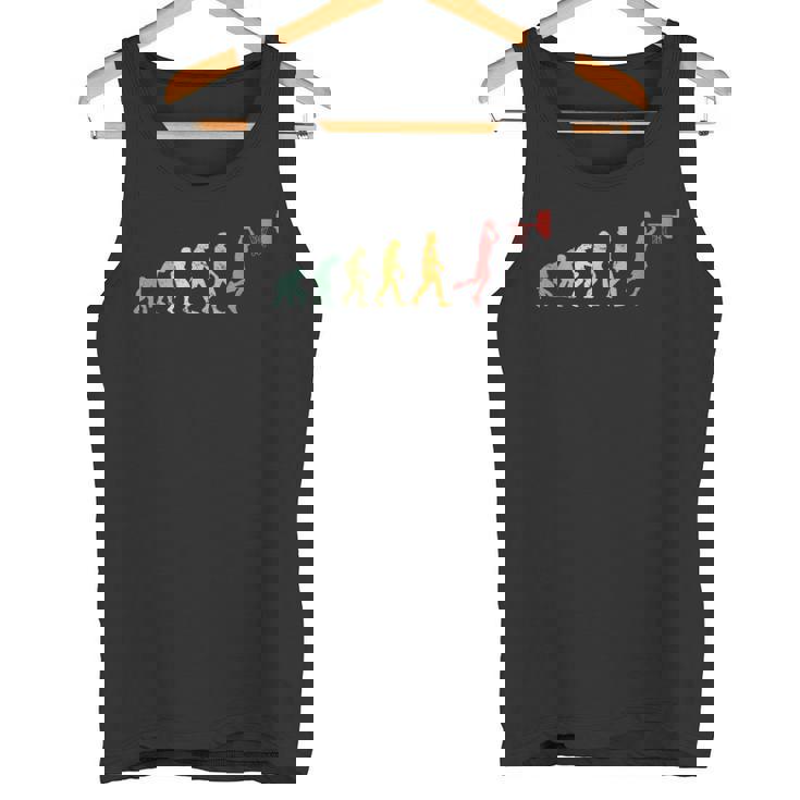 人類の進化 ネタ バスケ バスケットボール バスケ好き バスケファン バスケットマン おもしろ バスケ部 タンクトップ