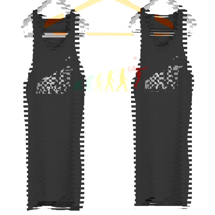 人類の進化 バレーボール バレーボール好き 趣味 おもしろ レトロ サーブ バレーボール部 ビーチバレー バレー好き タンクトップ