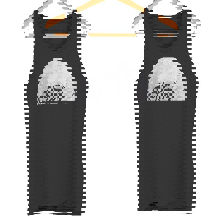 人類の進化 釣り竿 漁師 釣り人 面白い 釣り フィッシング 満月 サプライズ おもしろ アイデア 釣り タンクトップ