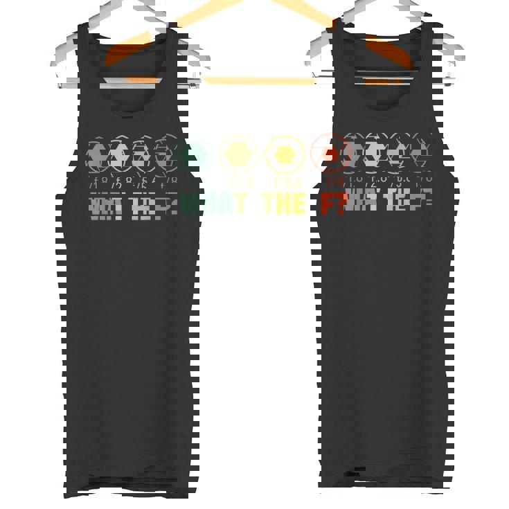 何のf？写真面白い写真家のカメラの絞り タンクトップ