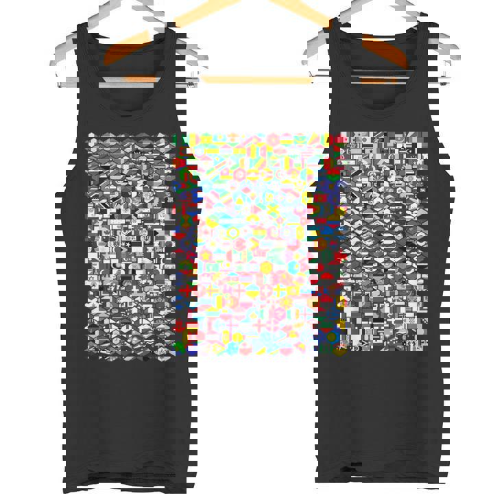 六角形の世界旗、国旗tシャツ タンクトップ