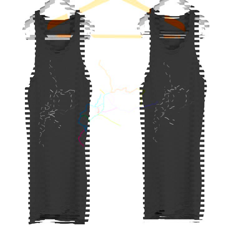 北海道 路線図 鉄道 電車 親子ペア キッズ タンクトップ