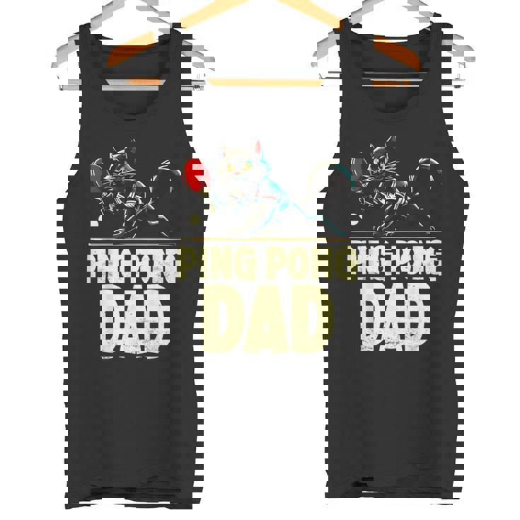 卓球 黒猫パパピンポン 黒猫ピンポン タンクトップ