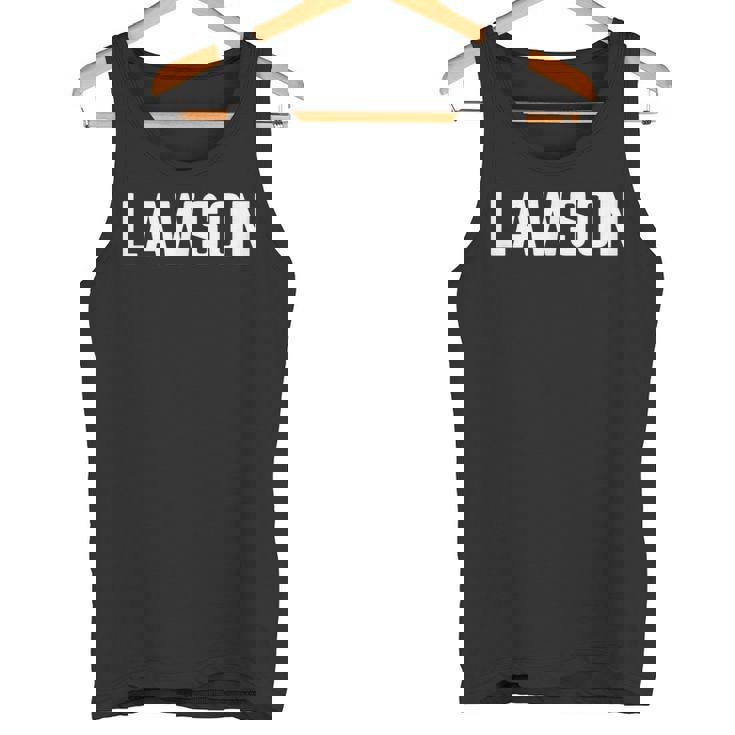 名 ローソン テキスト アパレル クラウン ホワイト テキスト タンクトップ