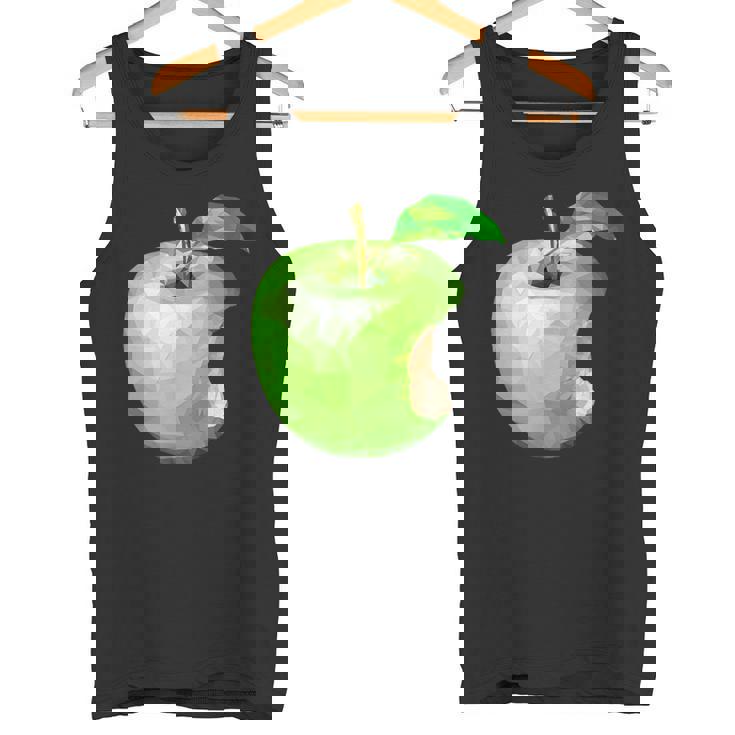 噛まれた青リンゴのイラスト タンクトップ