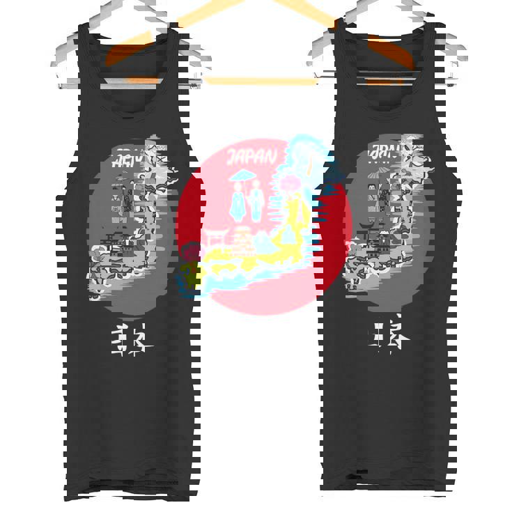 地図舞妓 日本のお土産 長袖tシャツ タンクトップ