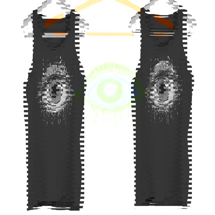 大きな緑の目玉 タンクトップ