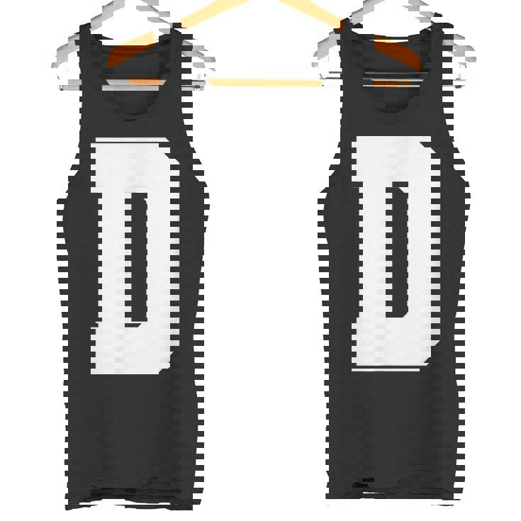 大文字 D アルファベットモノグラム イニシャル タンクトップ