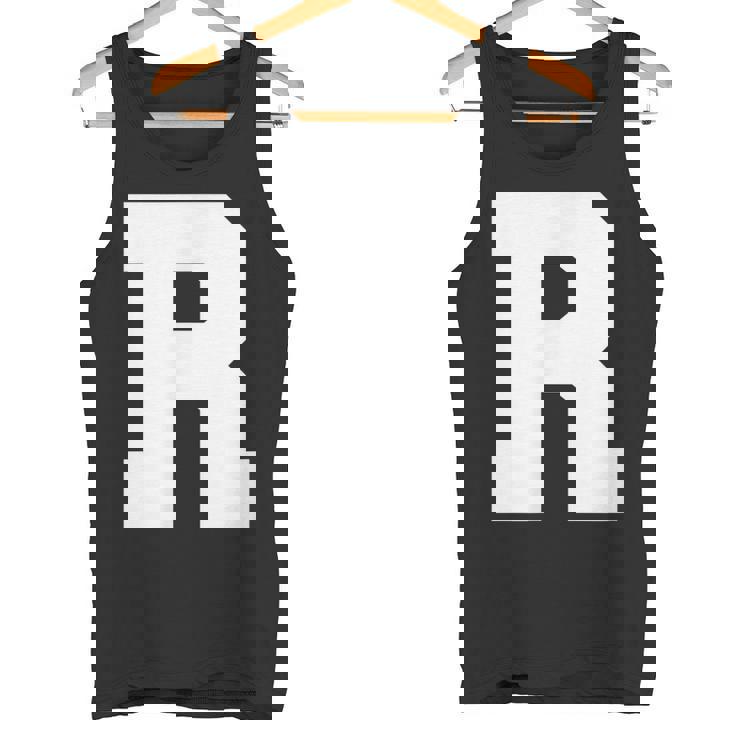 大文字 R アルファベット モノグラム イニシャル タンクトップ