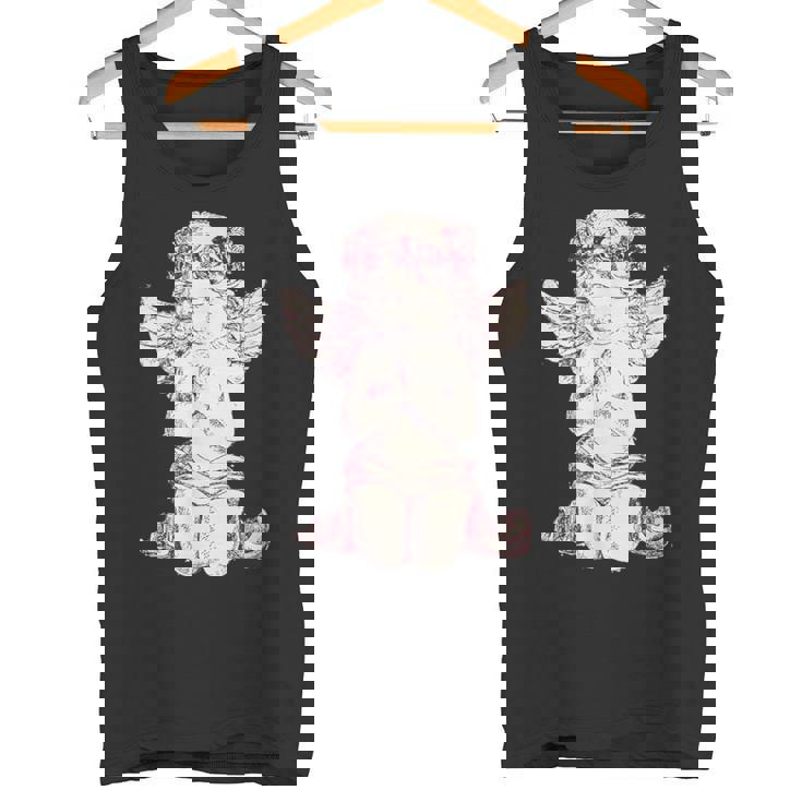 天使の羽を持つ膝の上の美的天使を祈る タンクトップ