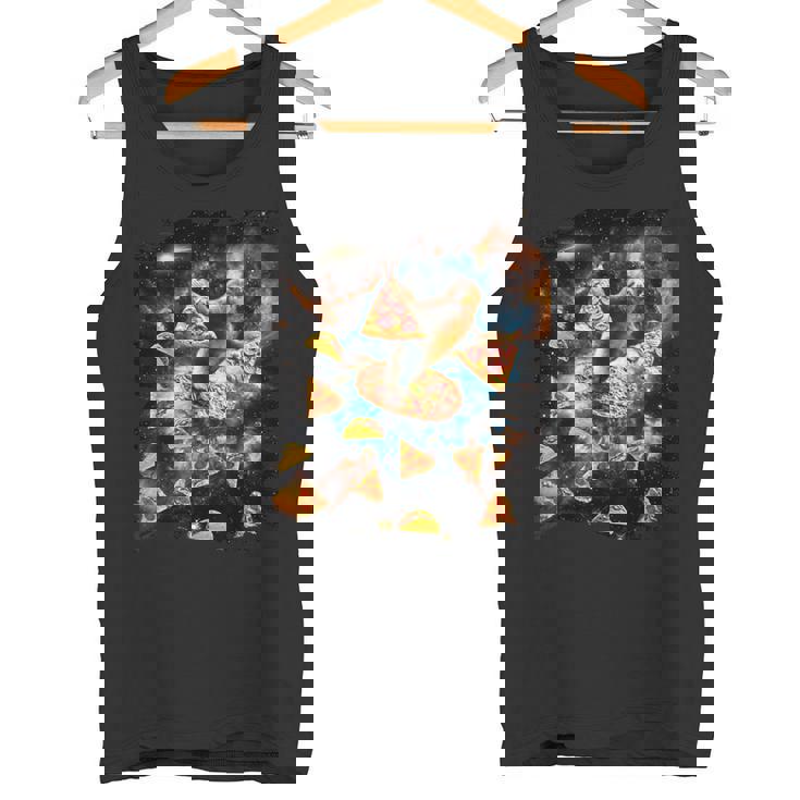 宇宙でピザタコスを食べるギャラクシーナマケモノ タンクトップ