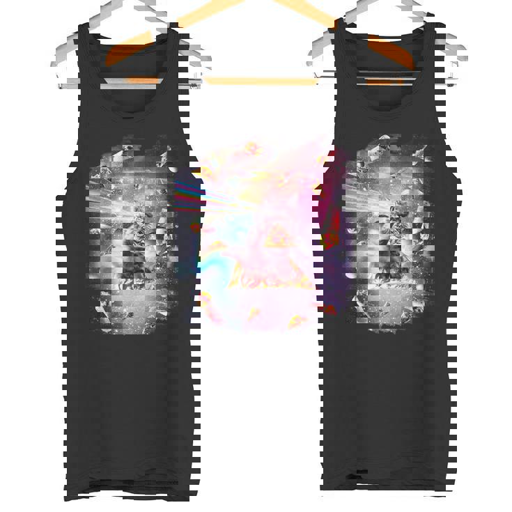 宇宙ピザ猫-レインボーレーザー、タコス、ブリトー タンクトップ