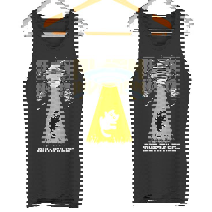 宇宙人 侵略 Abduct Me Please 宇宙船 おもしろ猫 Ufo タンクトップ