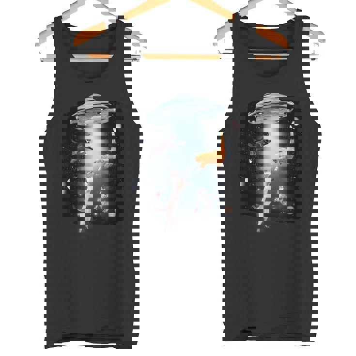 宇宙猫 面白い宇宙猫銀河ufoエイリアンアブダクション タンクトップ