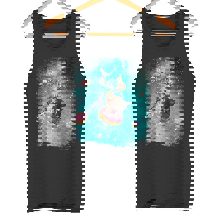 宇宙猫 ドーナツに乗るドーナツ 銀河猫 タンクトップ