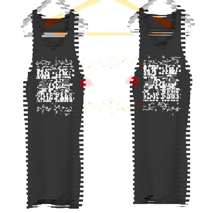 家族のクリスマスにマッチするプレゼントを最も多く手に入れる可能性が最も高いです。 タンクトップ