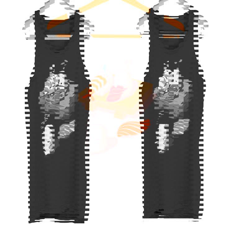 寝ぼける 寿司 すし えび サーモン まぐろ タンクトップ