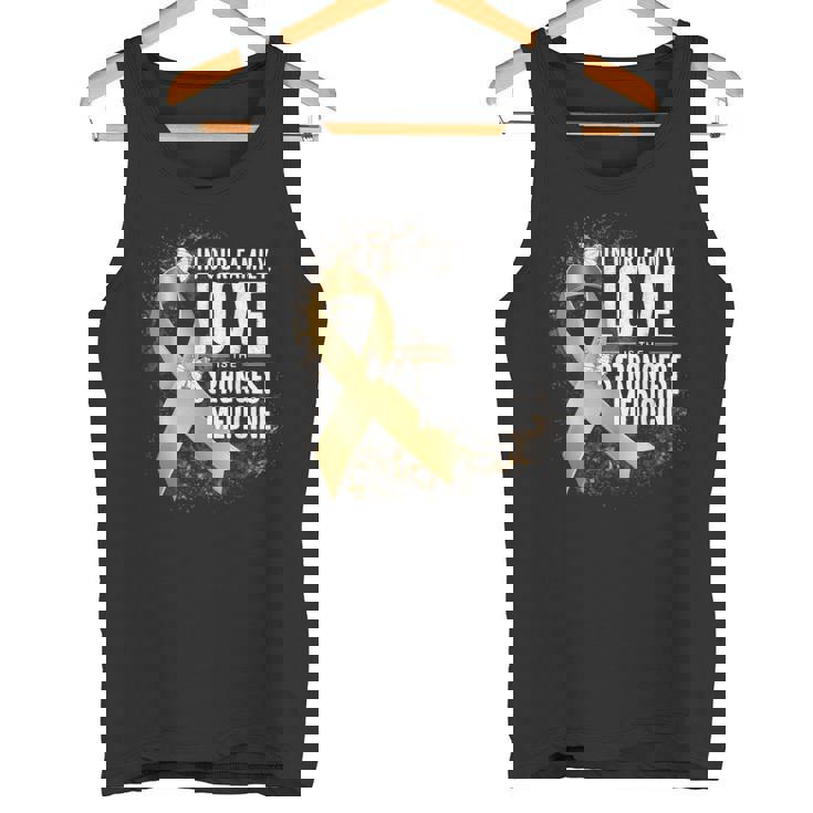 小児がん啓発 最強の薬 ゴールドリボン タンクトップ