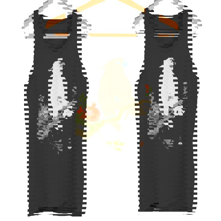 小原 古邨1877年－1945年 、【オウムにザクロ】、日本文化 日本画 タンクトップ